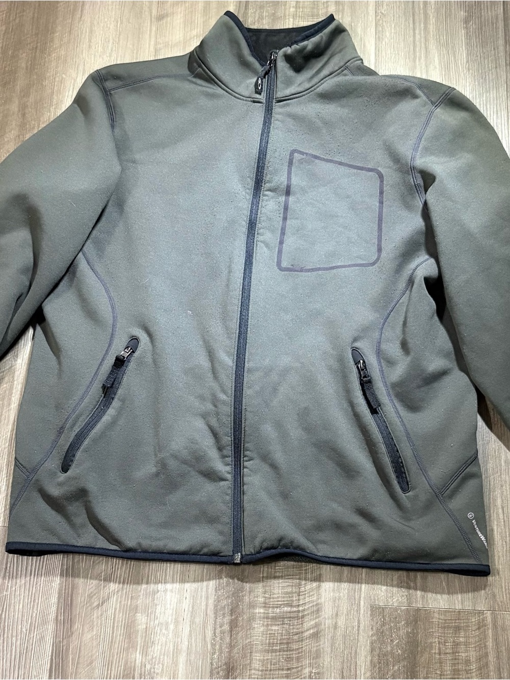 Men's Olive Green Full-Zip Fleece Jacket - Size L